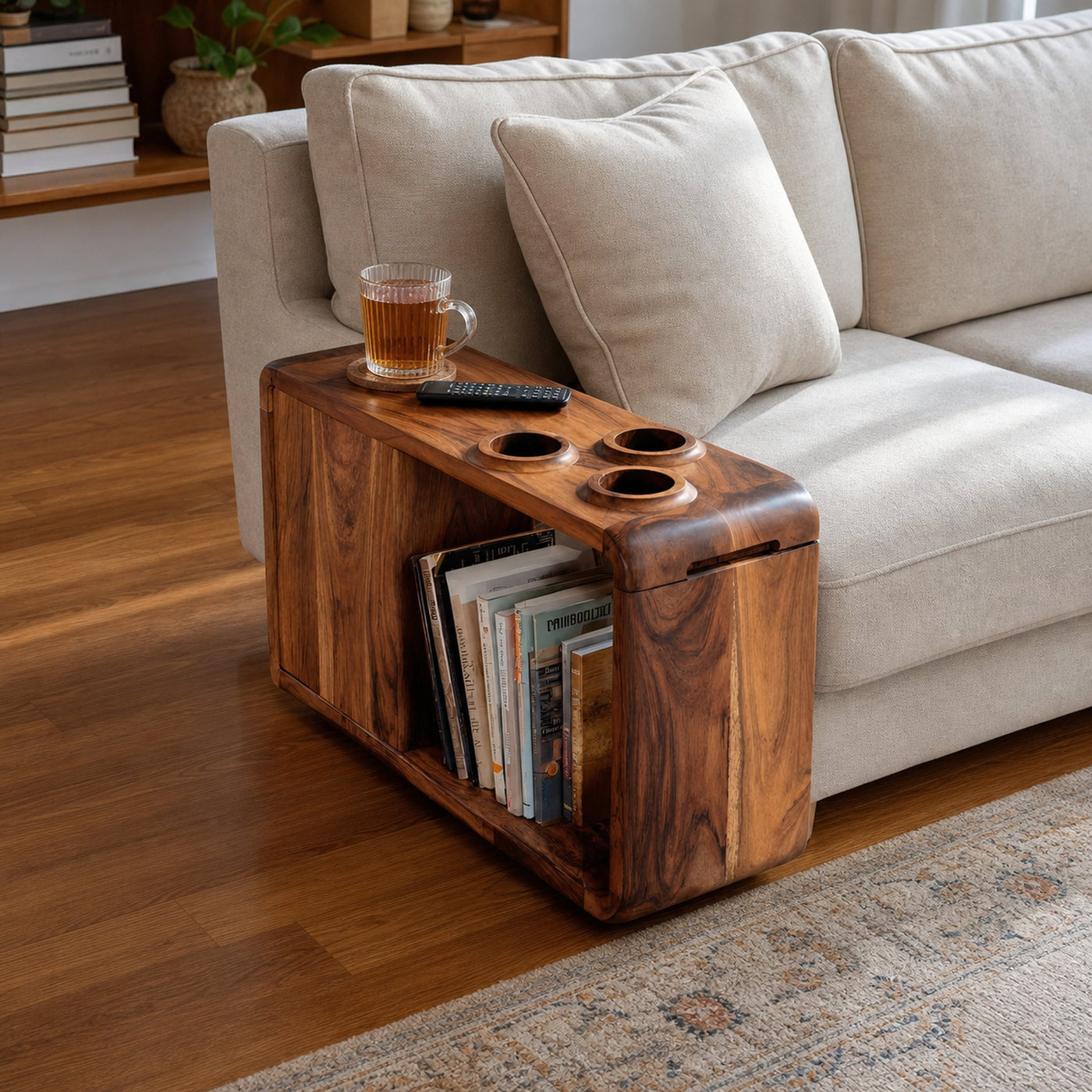 Farmhouse Solid Wood Side Table For Sofa Decoration