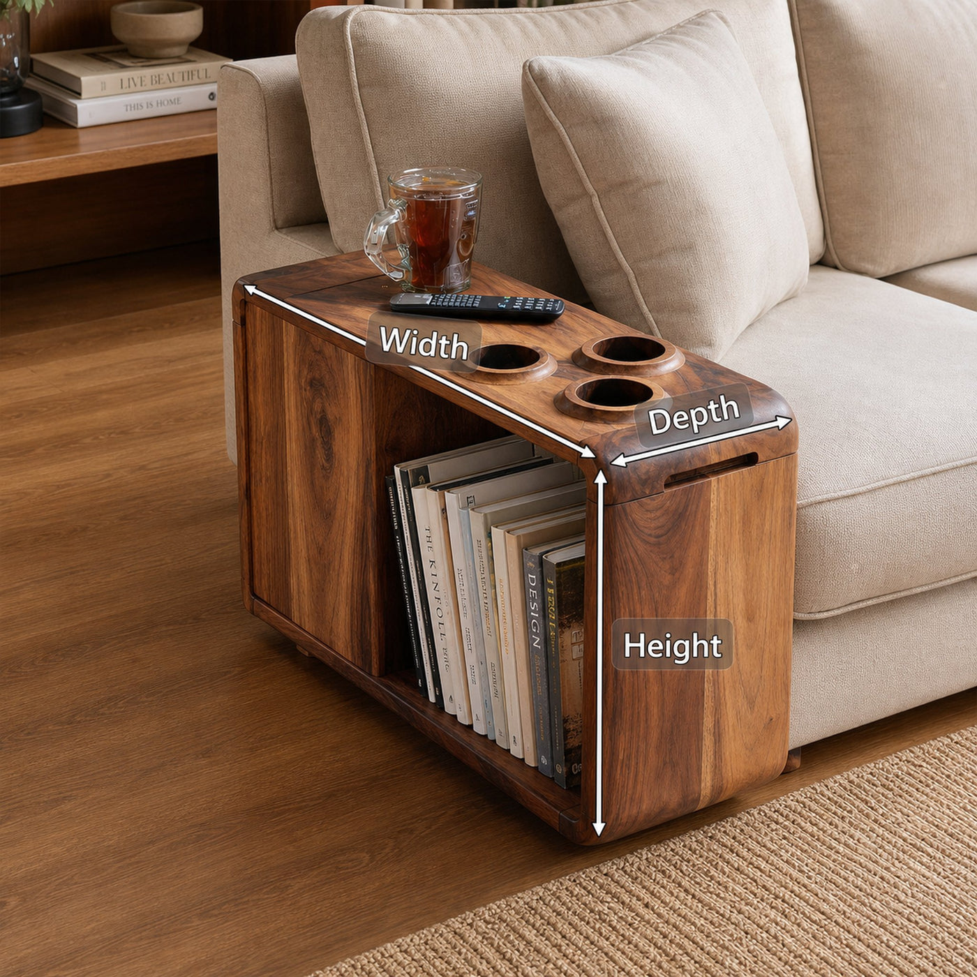 Farmhouse Solid Wood Side Table For Sofa Decoration - product view 8
