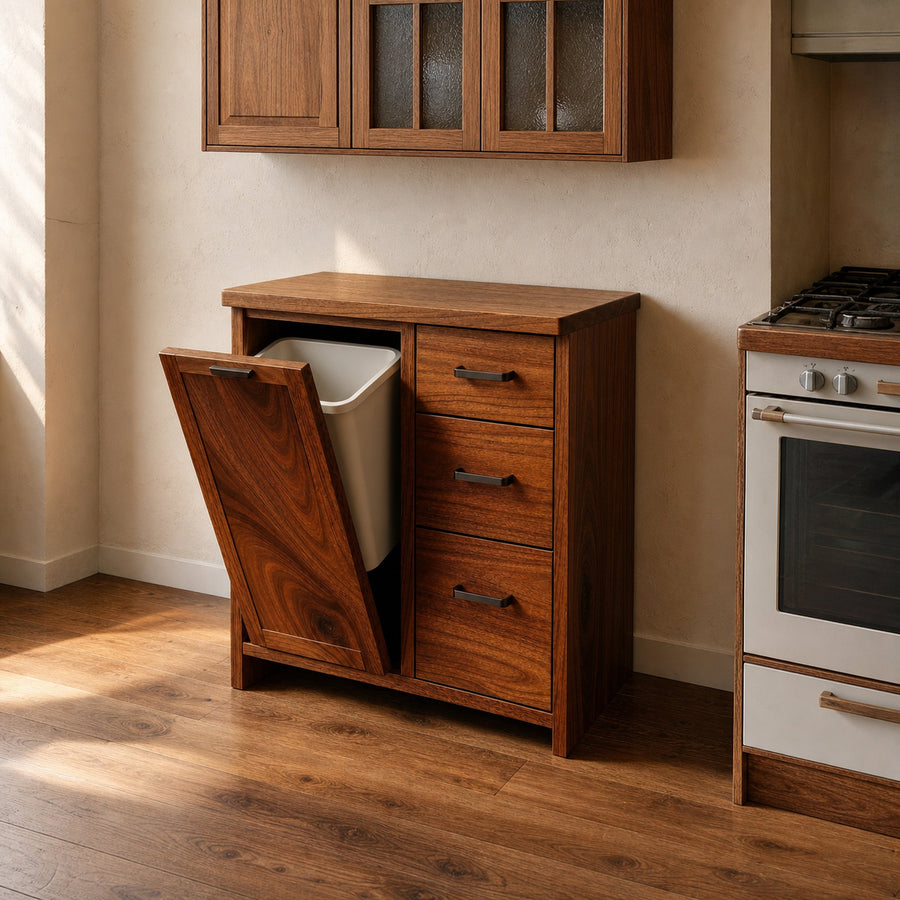 Farmhouse Tilt Out Waste Bin For Rustic Dining Room Look
