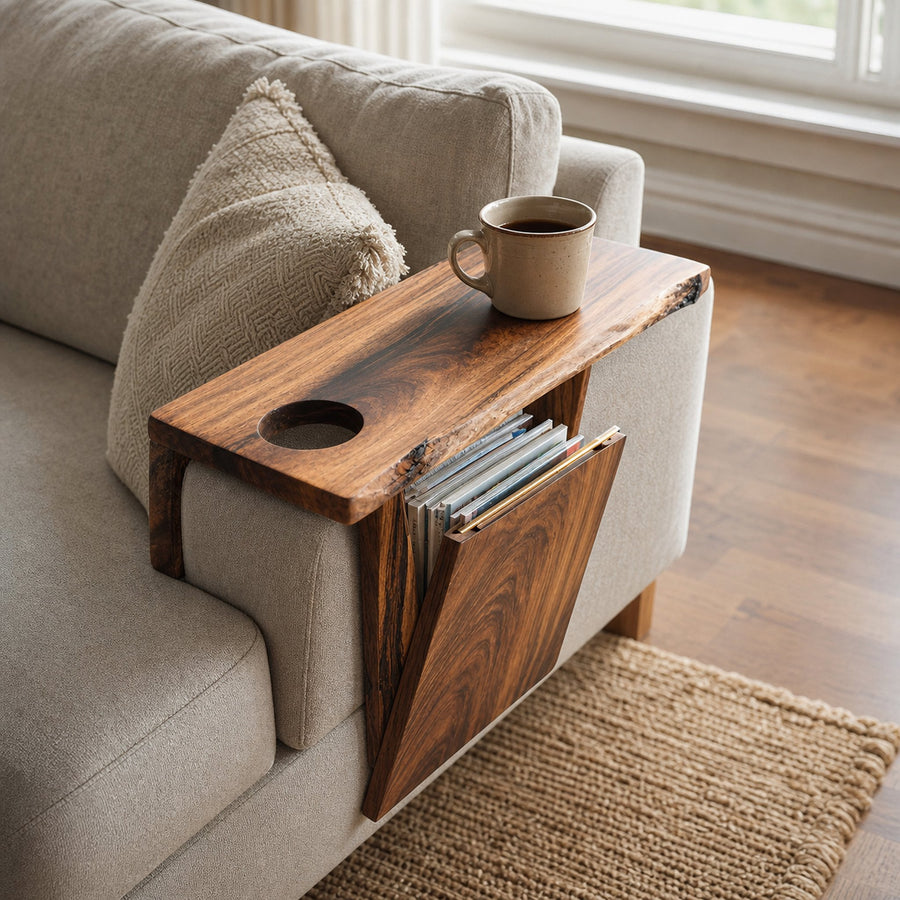 Farmhouse Wooden Armrest For Rustic Sofa Furniture