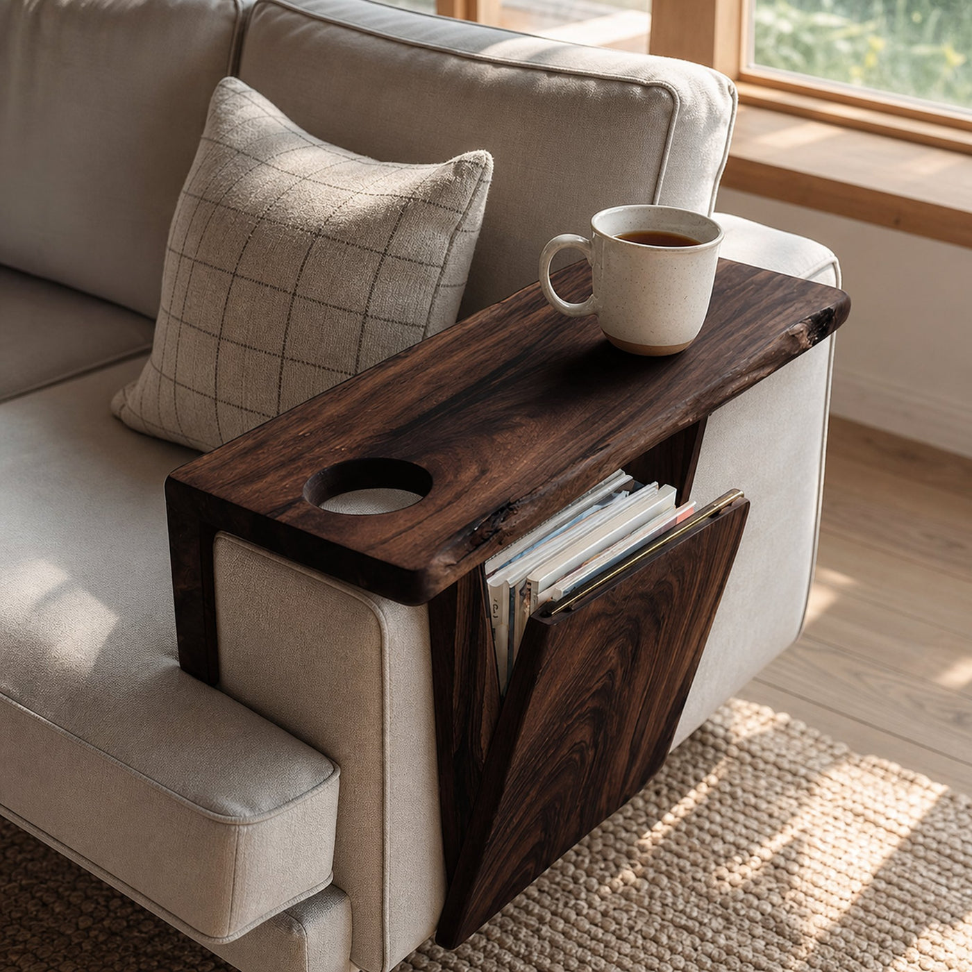 Farmhouse Wooden Armrest For Rustic Sofa Furniture - product view 7