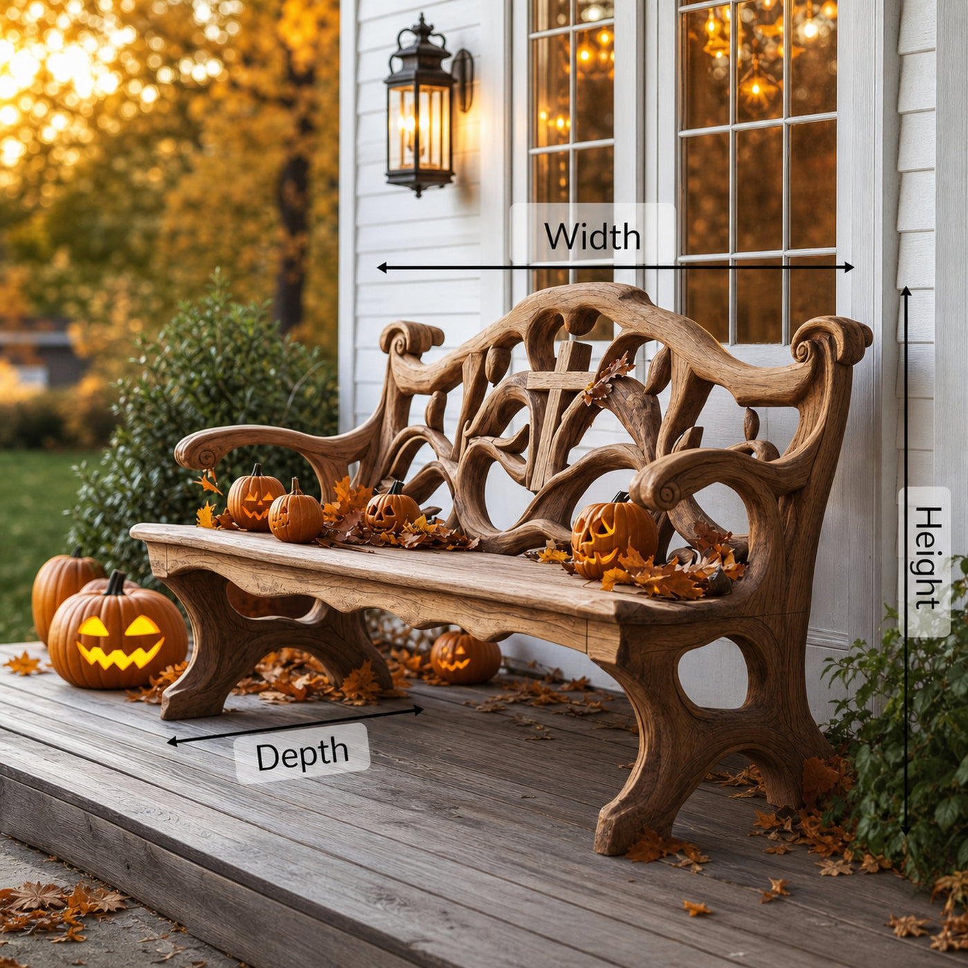 Farmhouse Wooden Bench For Living Room And Entryway Furniture - product view 6