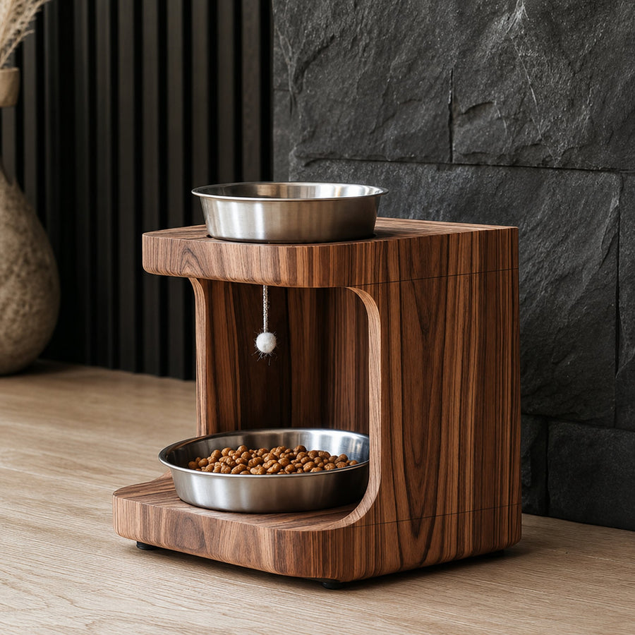 Farmhouse Wooden Feeding Stand For Small Dogs