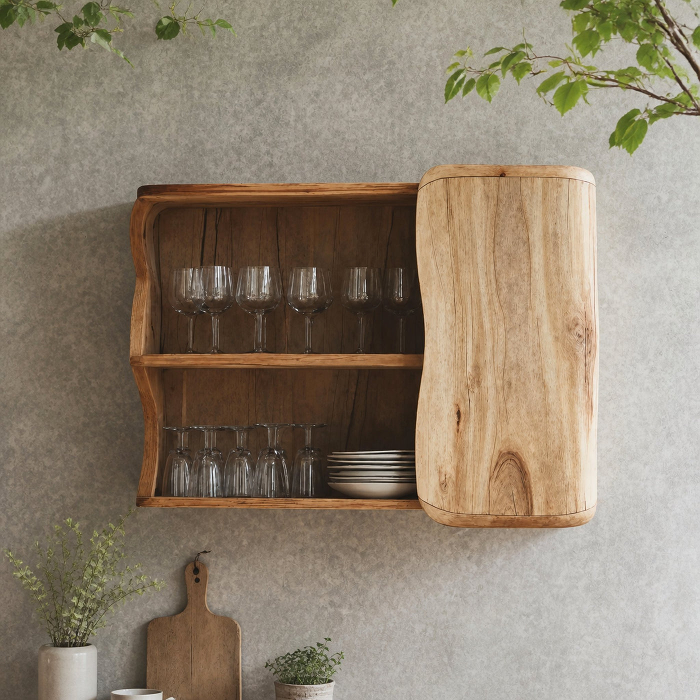 Farmhouse Wooden Kitchen Cabinet For Kitchen
