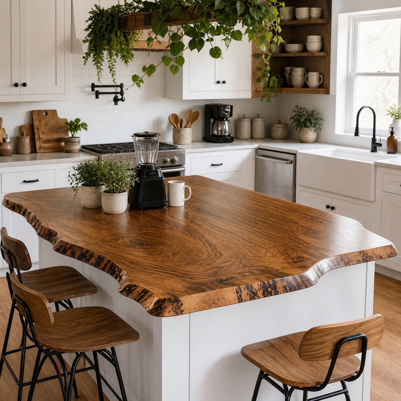 Farmhouse Wooden Kitchen Countertop For Functional Furniture Decor