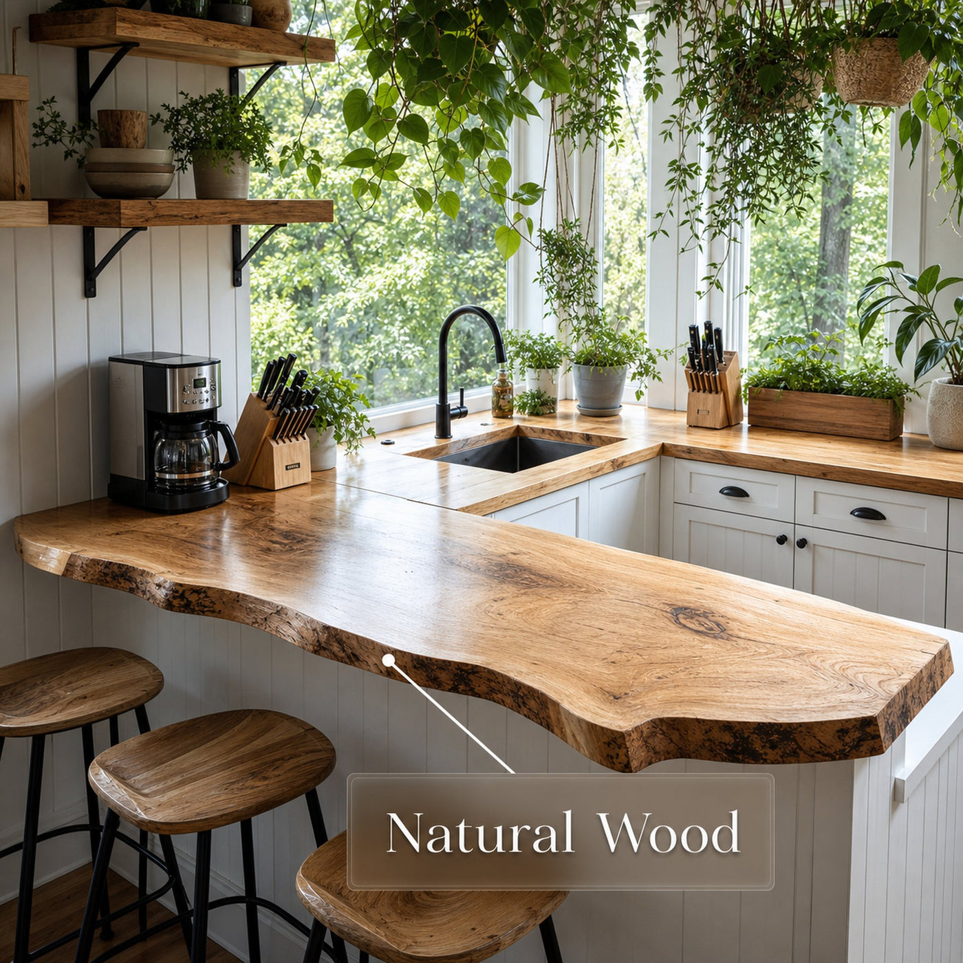 Farmhouse Wooden Kitchen Countertop For Naturally Inspired Kitchen Setup - product view 6