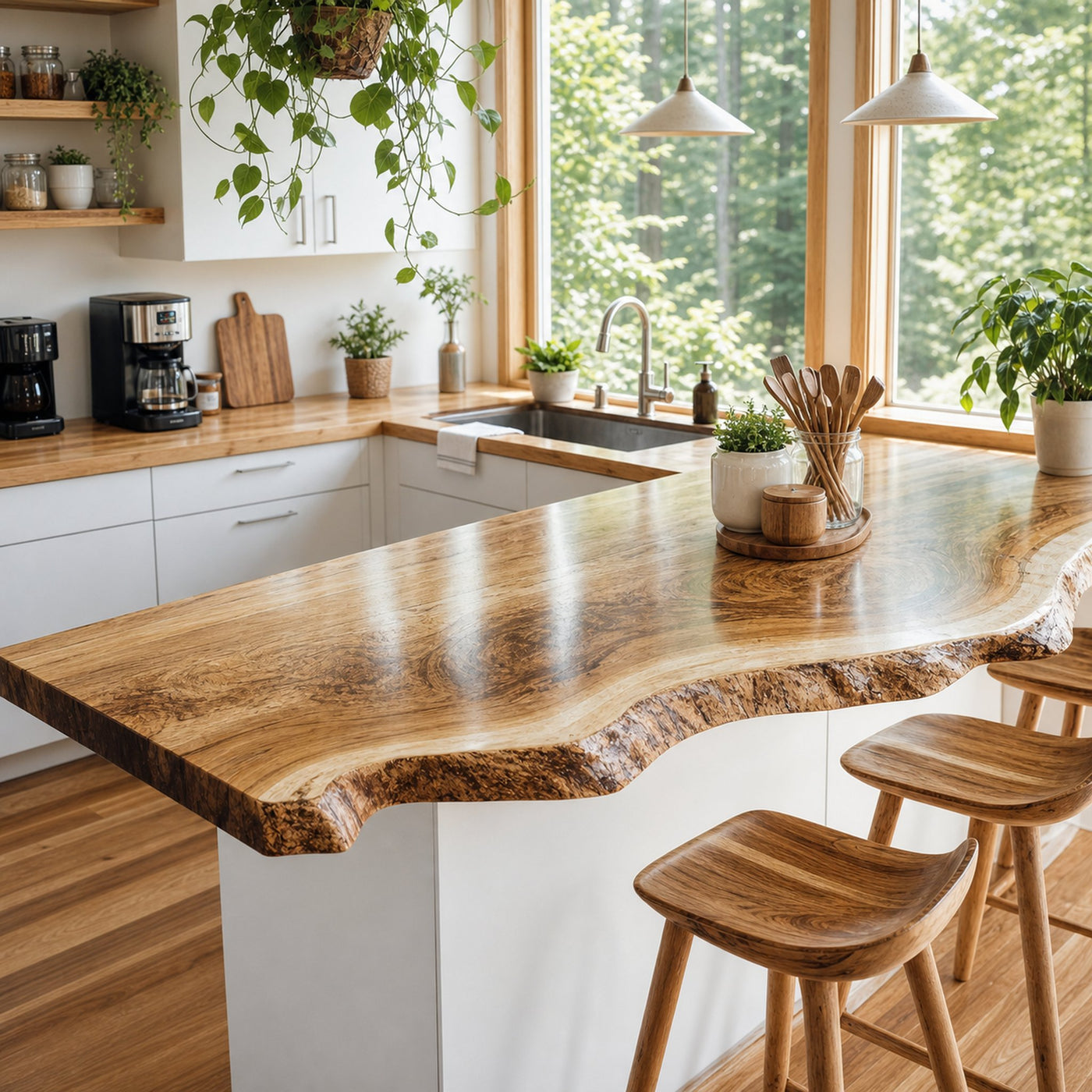 Farmhouse Wooden Kitchen Countertop For Stylish Home Decor