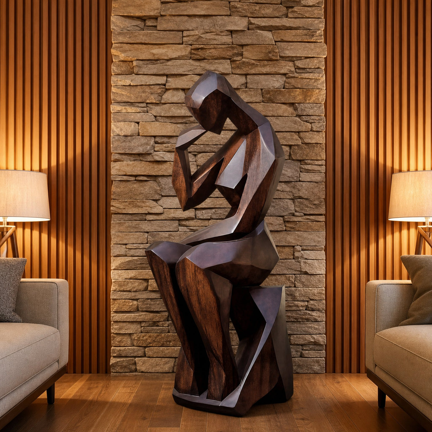 Farmhouse Wooden Sculpture For Garden Rustic Wall Decor - product view 7
