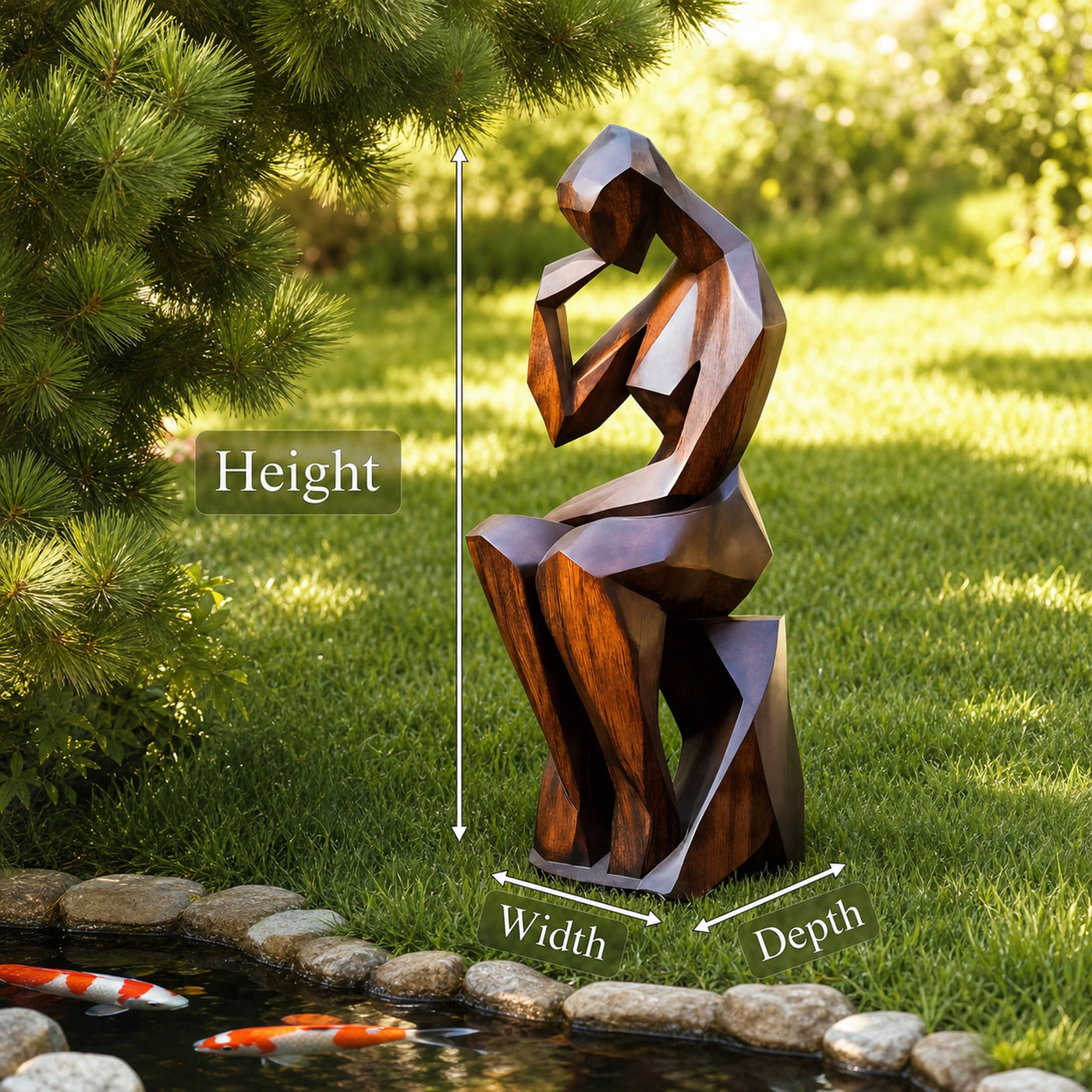 Farmhouse Wooden Sculpture For Garden Rustic Wall Decor - product view 8