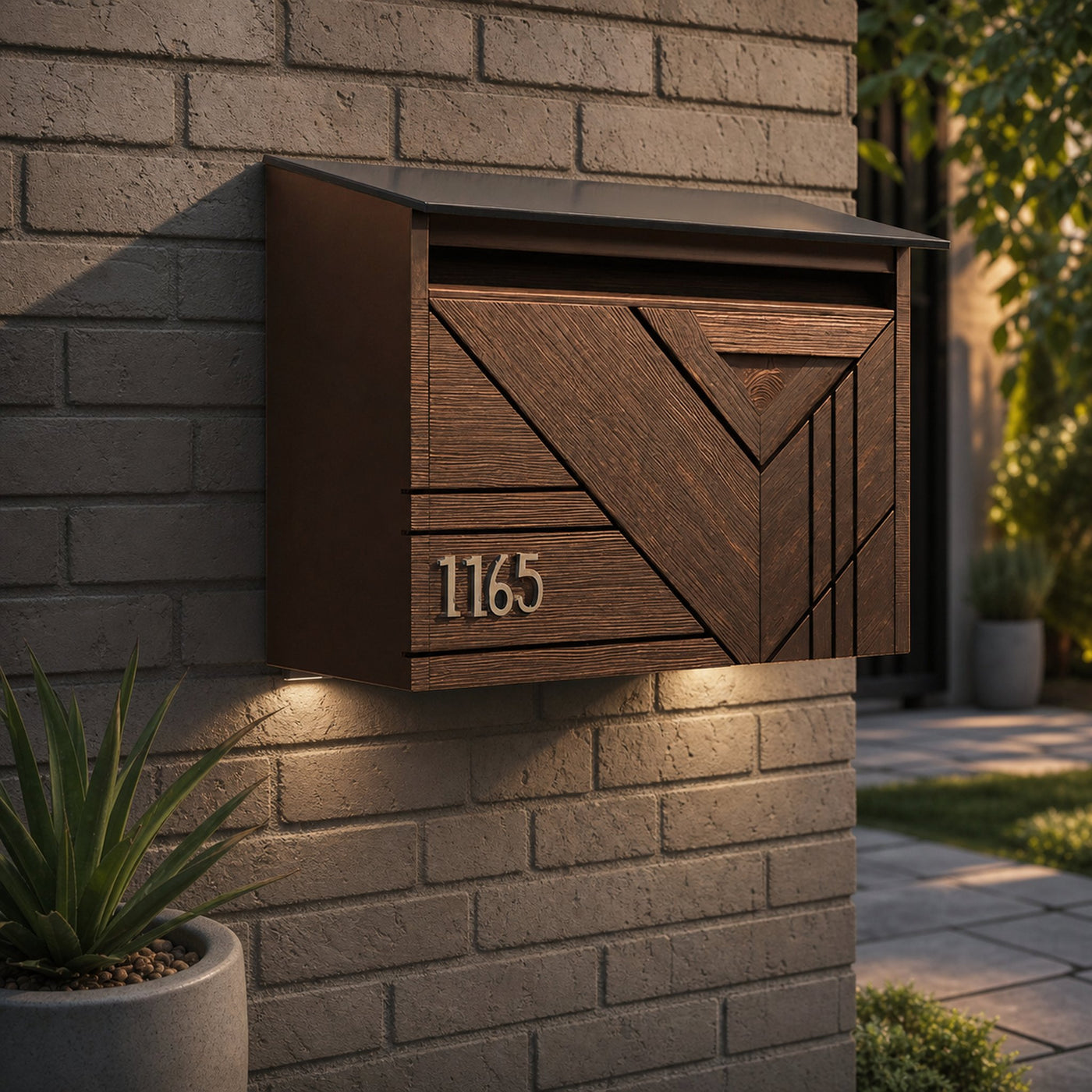 Farmhouse Wooden Sculpture Mailbox For Outdoor Patio Furniture Accent - product view 6