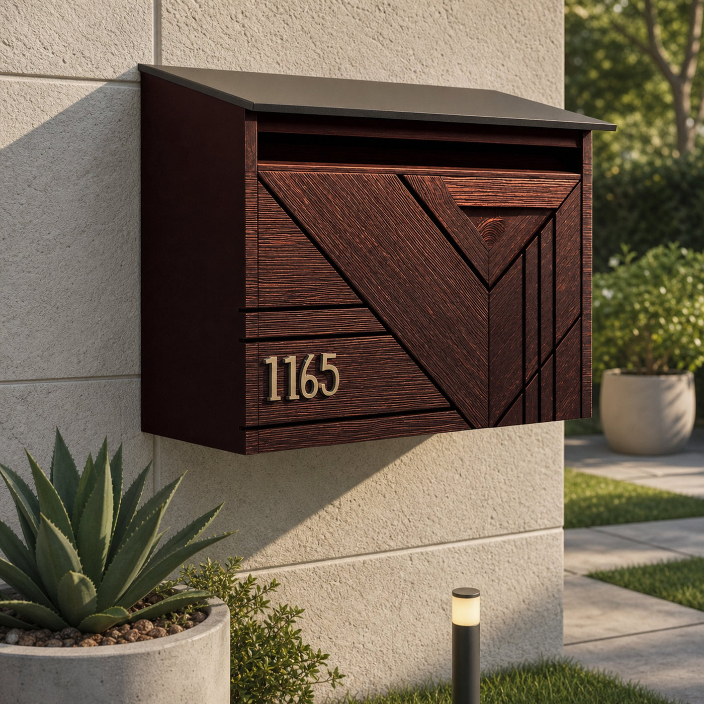 Farmhouse Wooden Sculpture Mailbox For Outdoor Patio Furniture Accent - product view 7