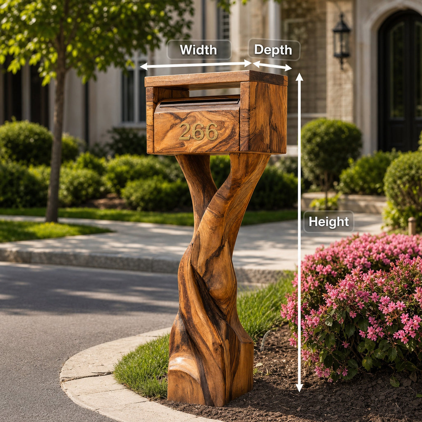 Farmhouse Wooden Sculpture Mailbox For Patio Rustic Garden Design - product view 8