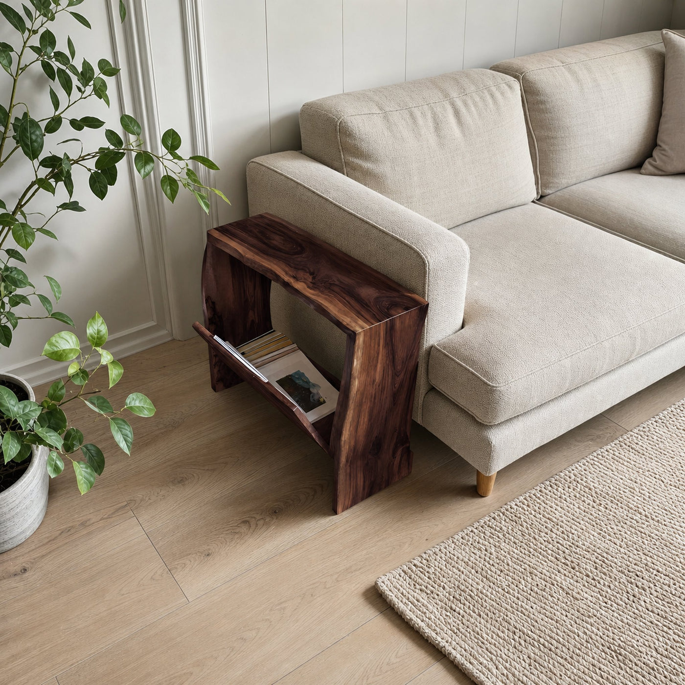 Farmhouse Wooden Side Table For Rustic Home Style - product view 7