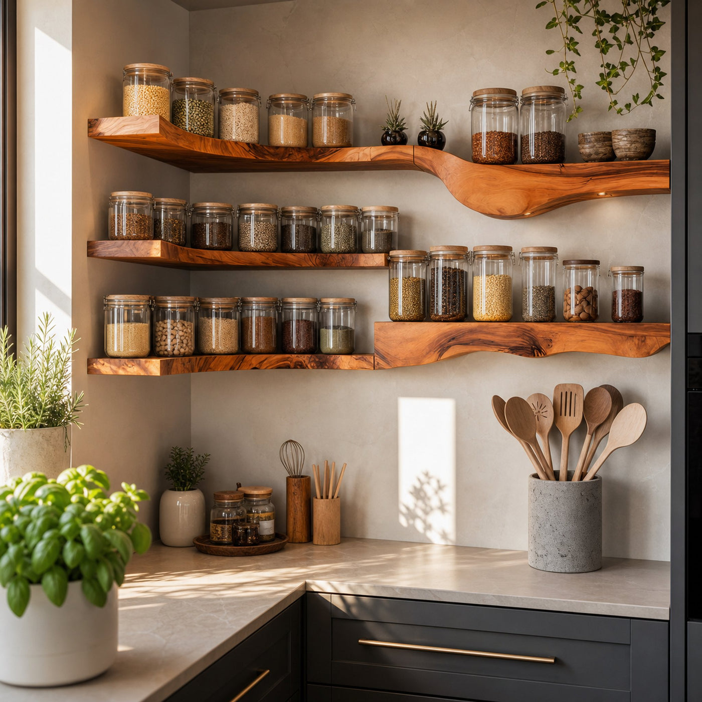 Farmhouse Wooden Spice Organizer For Entryway Storage - product view 6