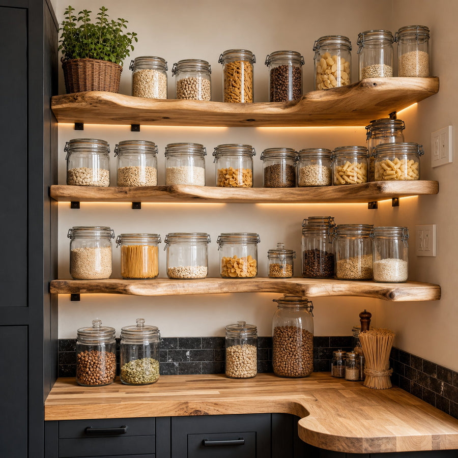 Farmhouse Wooden Spice Rack Shelf For Kitchen Decor