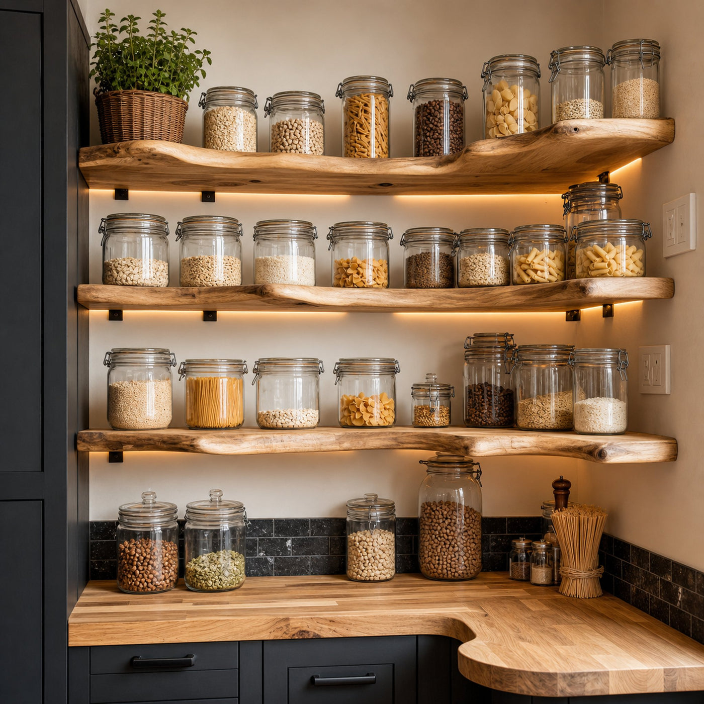 Farmhouse Wooden Spice Rack Shelf For Kitchen Decor