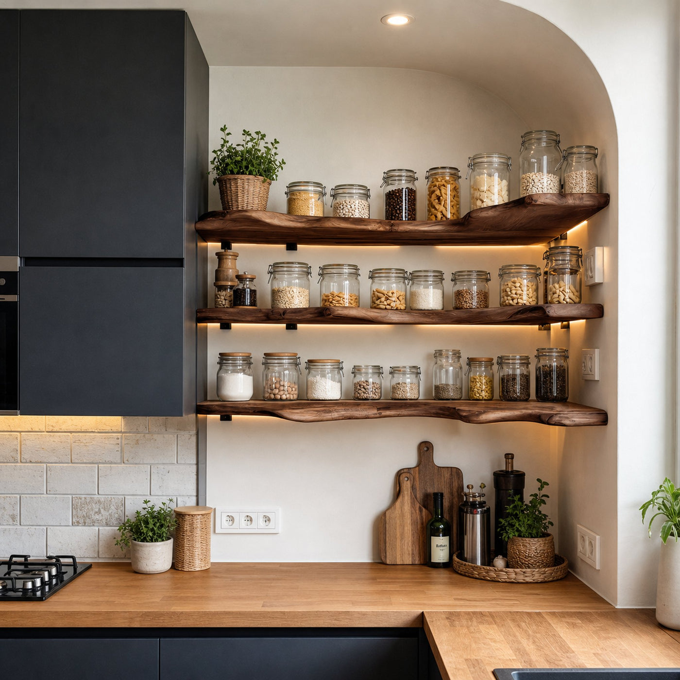Farmhouse Wooden Spice Rack Shelf For Kitchen Decor - product view 7
