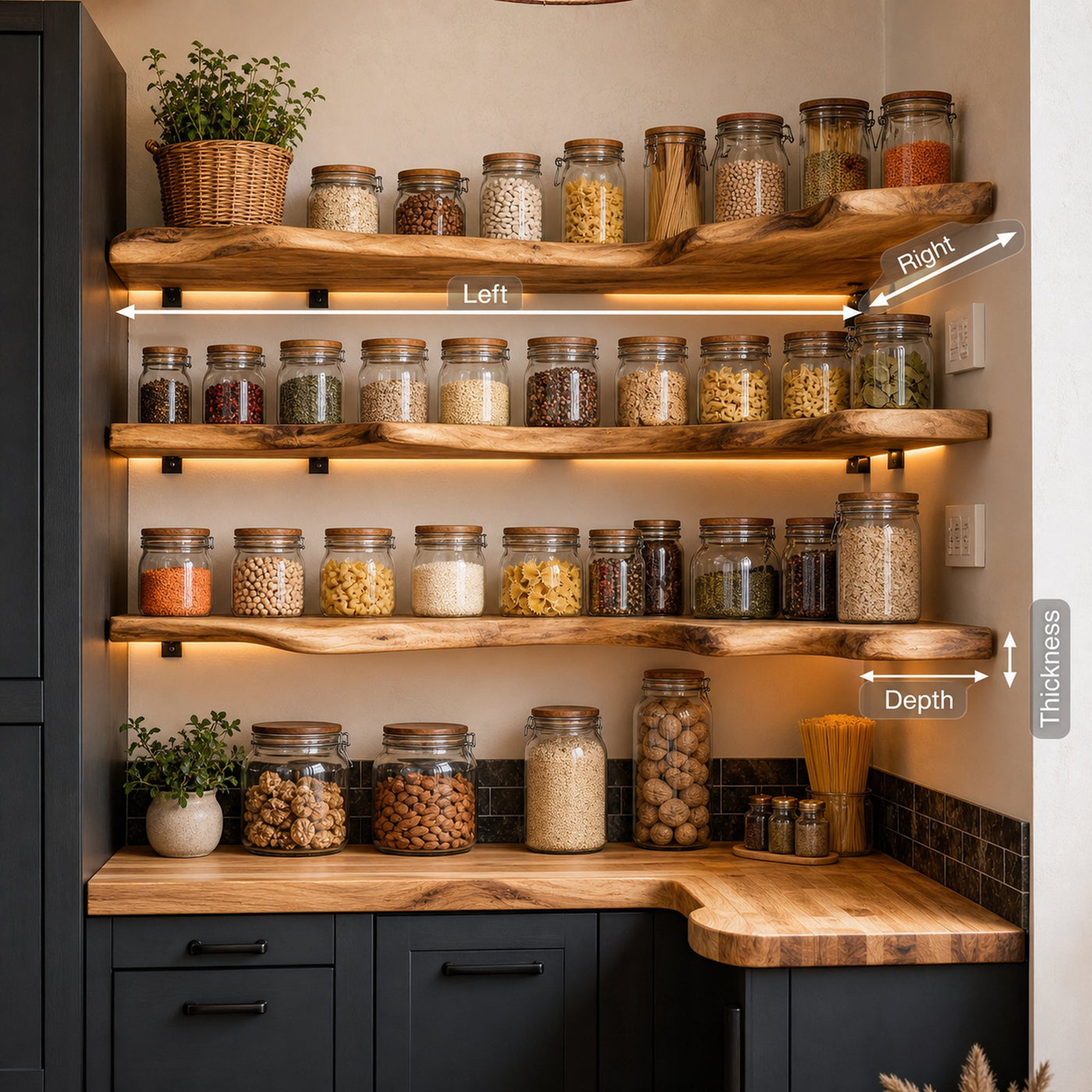 Farmhouse Wooden Spice Rack Shelf For Kitchen Decor - product view 8