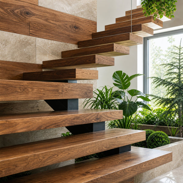 Farmhouse Wooden Stair For Unique Home Decor