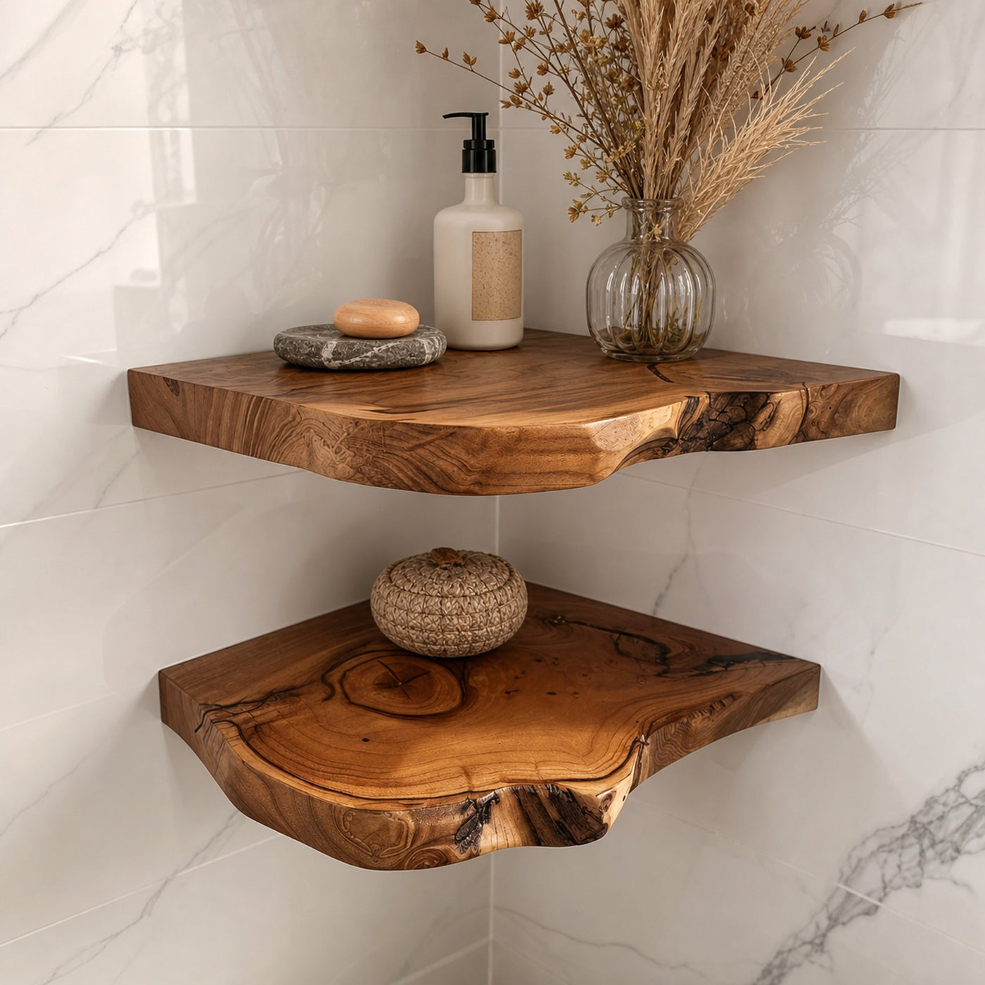 Floating Corner Wall Shelves