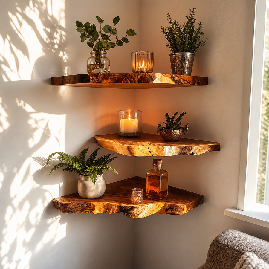 Floating Shelf Corner Bookshelf Decorations