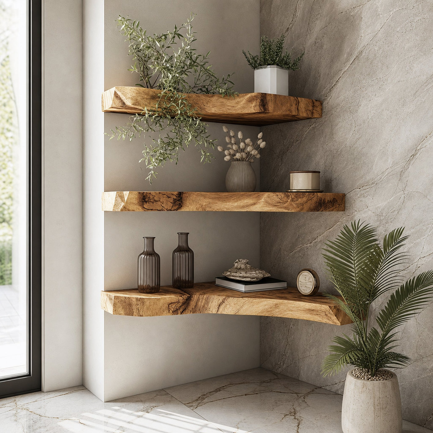 Floating Shelves Wood Wall Mounted Shelf