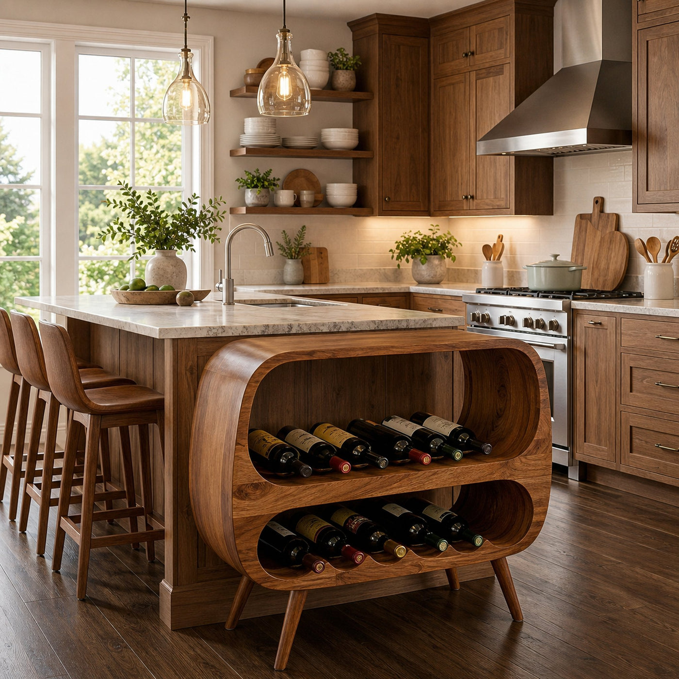 Functional Wine Storage With 2 Tiers For Bar Corner - product view 6