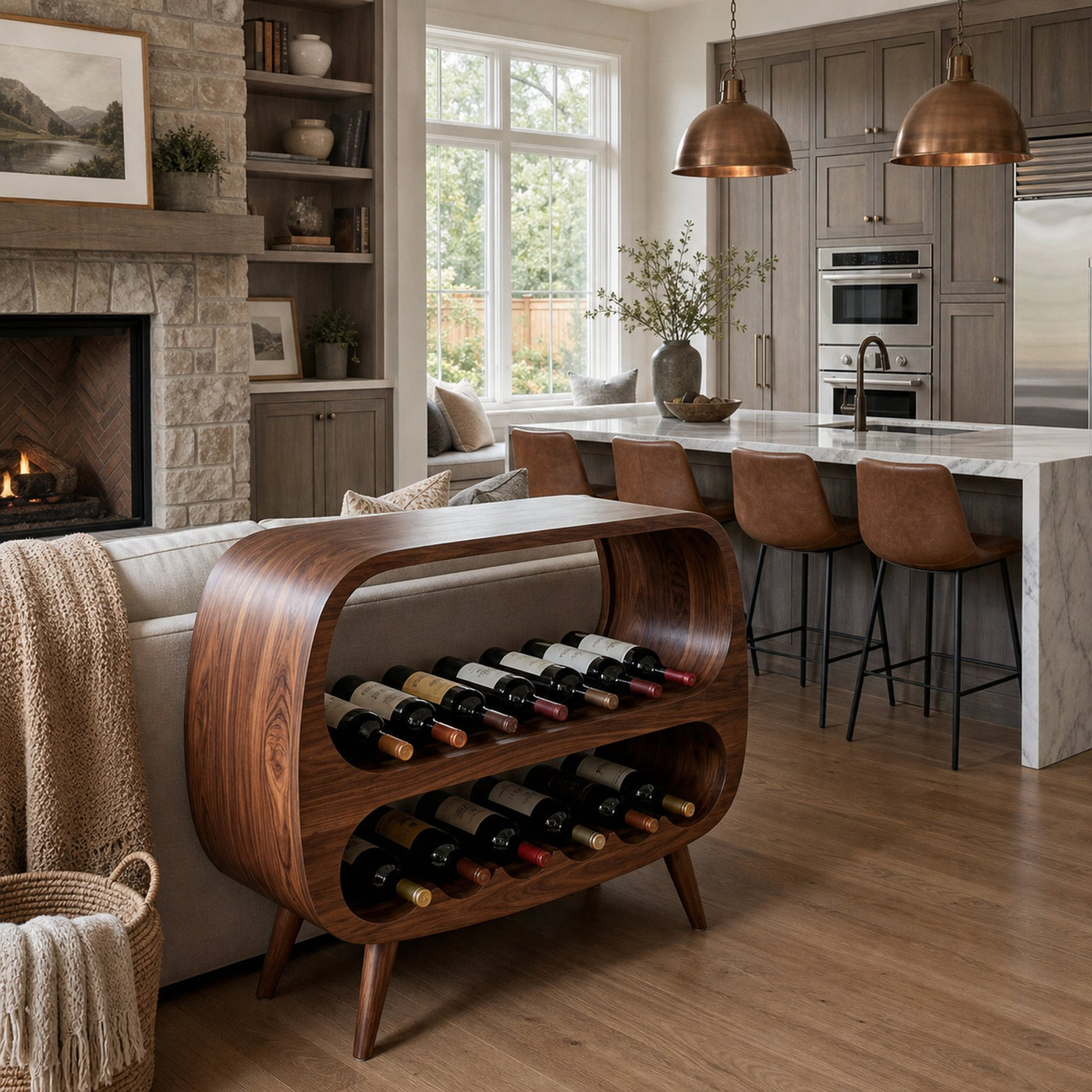 Functional Wine Storage With 2 Tiers For Bar Corner - product view 7