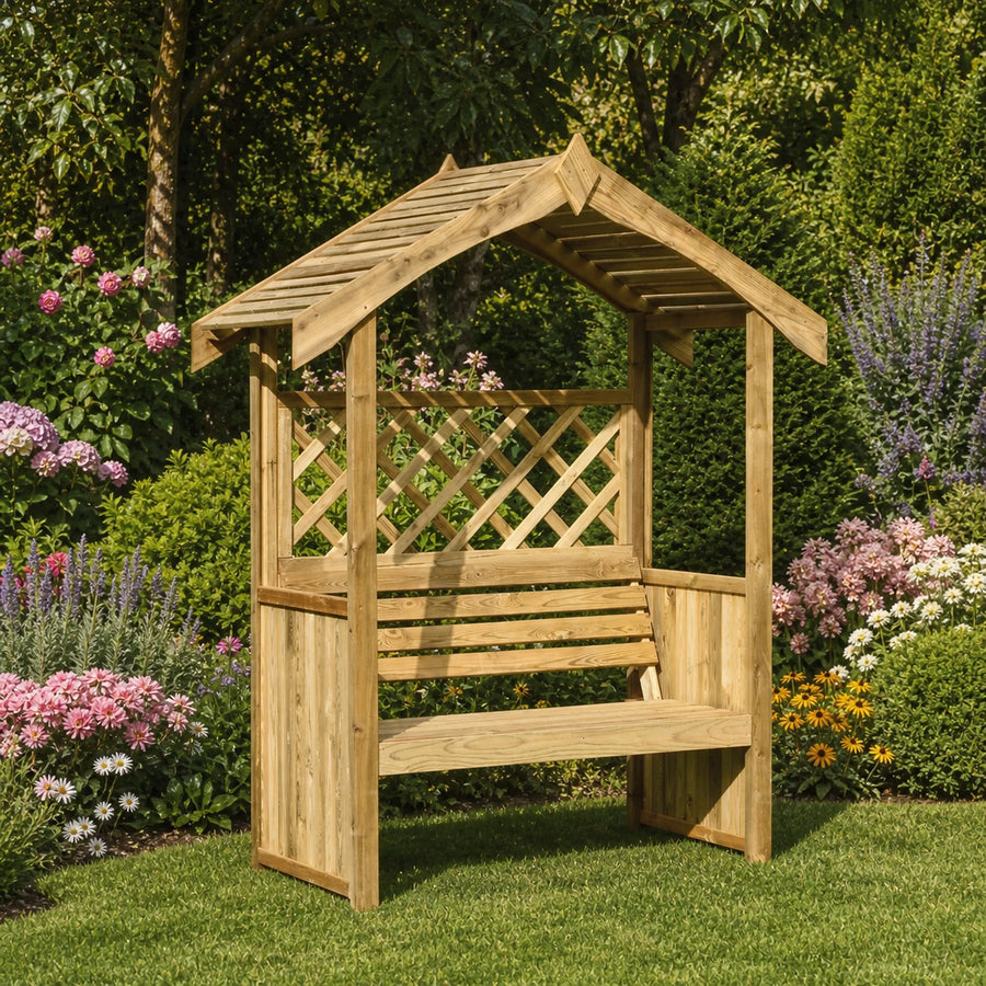 Garden Arbour Bench Rustic Wooden Vintage Gift