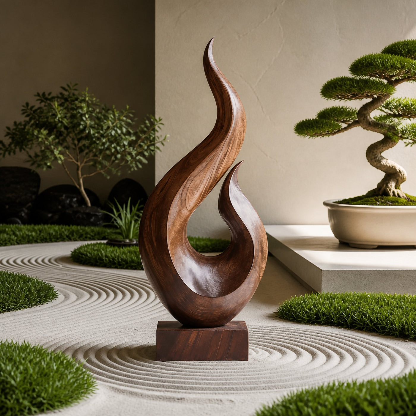 Handcrafted Abstract Wood Statue For Home Accent - product view 7
