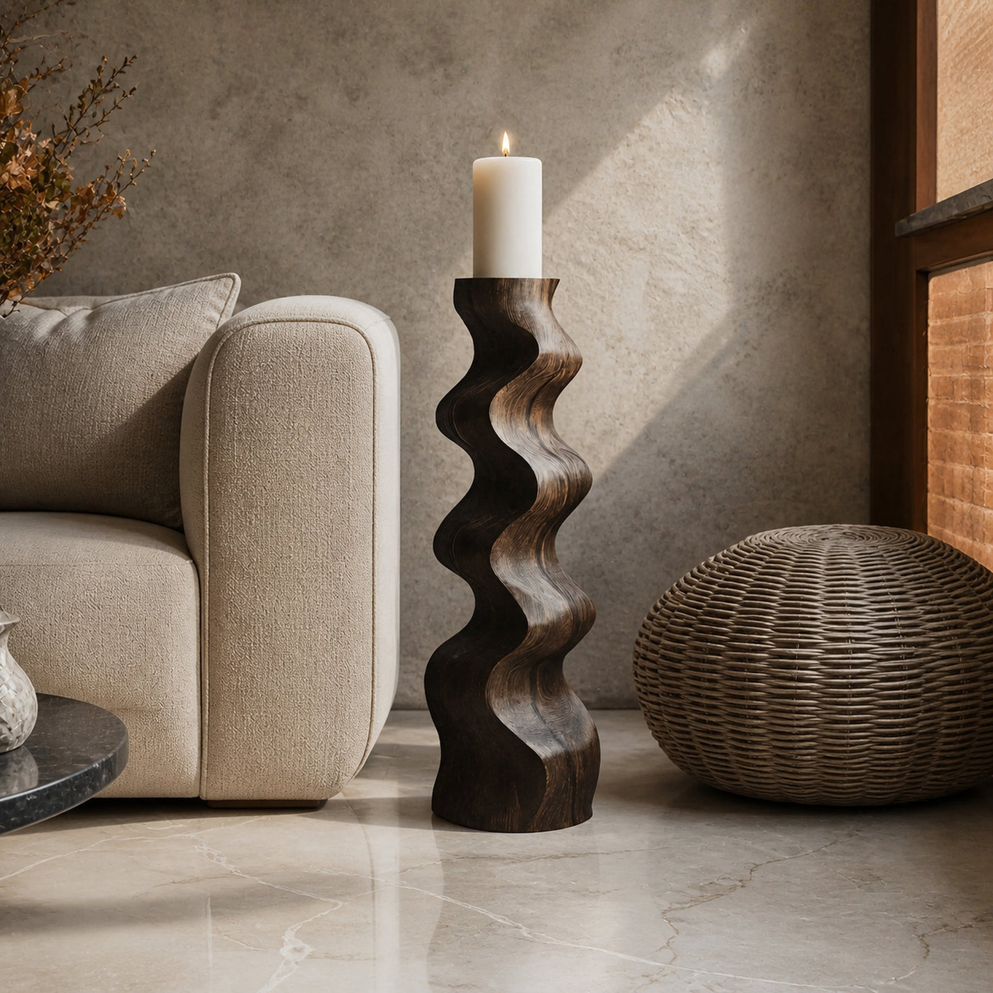 Handcrafted Candle Stand For Furniture Accent Display