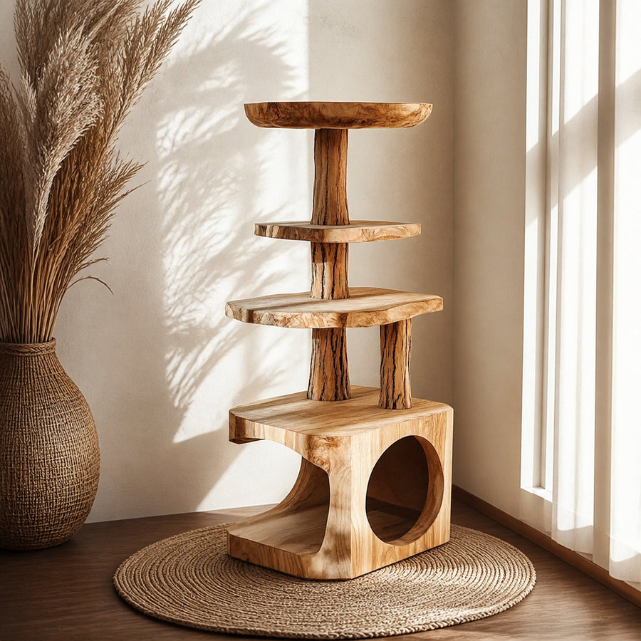 Handcrafted Cat Play Space Rustic Style Custom Size Decor Home Gift