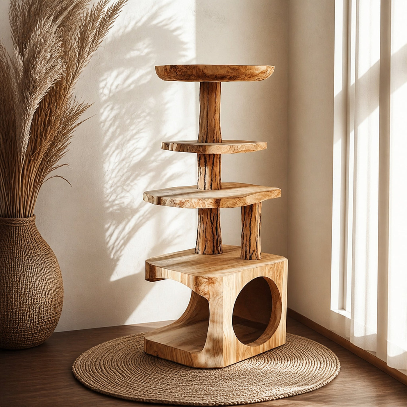 Handcrafted Cat Play Space Rustic Style Custom Size Decor Home Gift