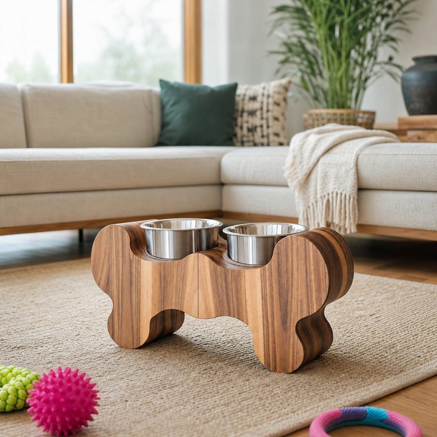 Handcrafted Dog Bowl Stand For Modern Kitchen Decor