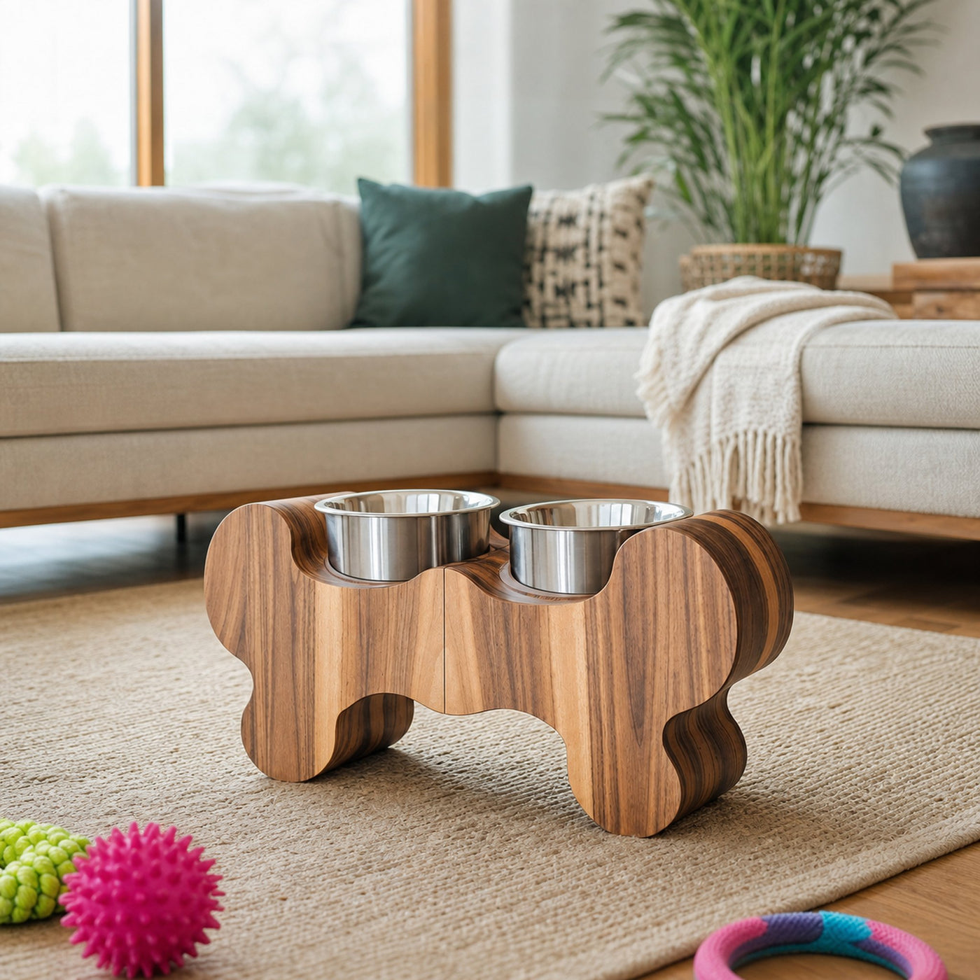 Handcrafted Dog Bowl Stand For Modern Kitchen Decor