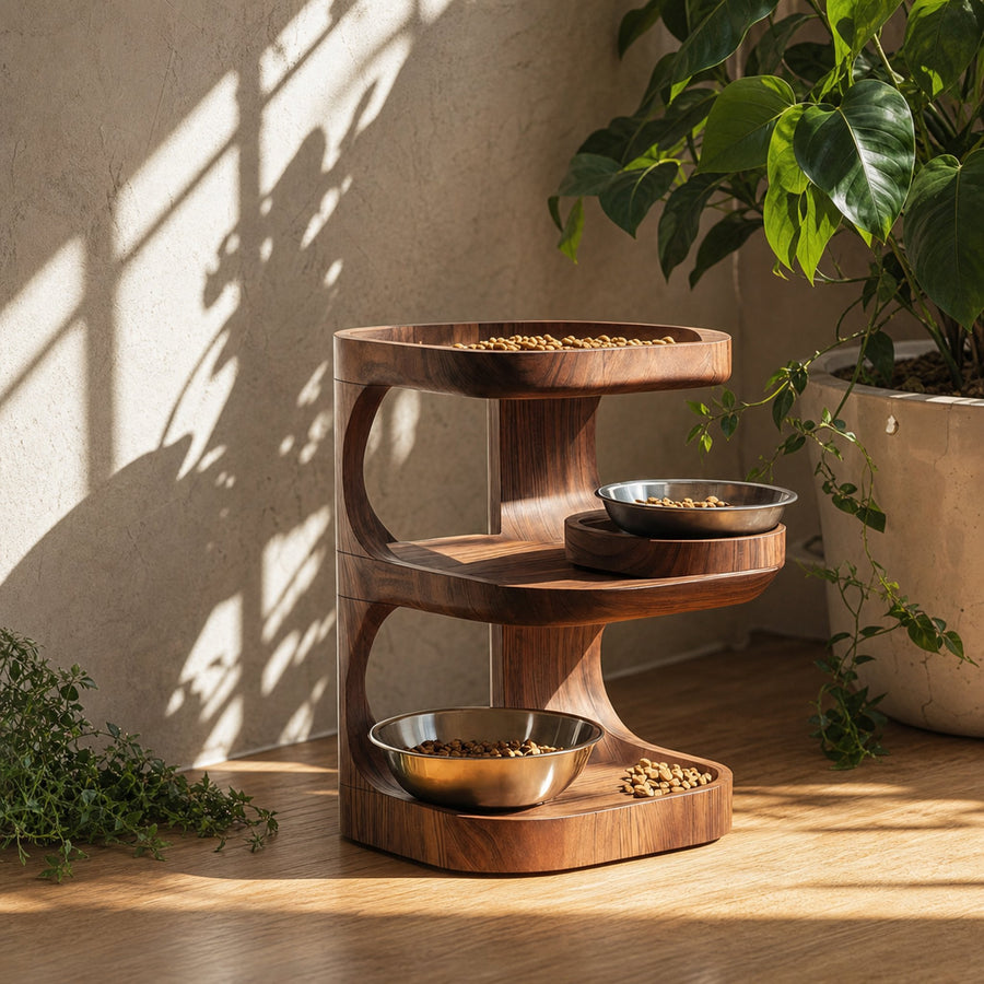 Handcrafted Dog Feeding Stand For Kitchen Design