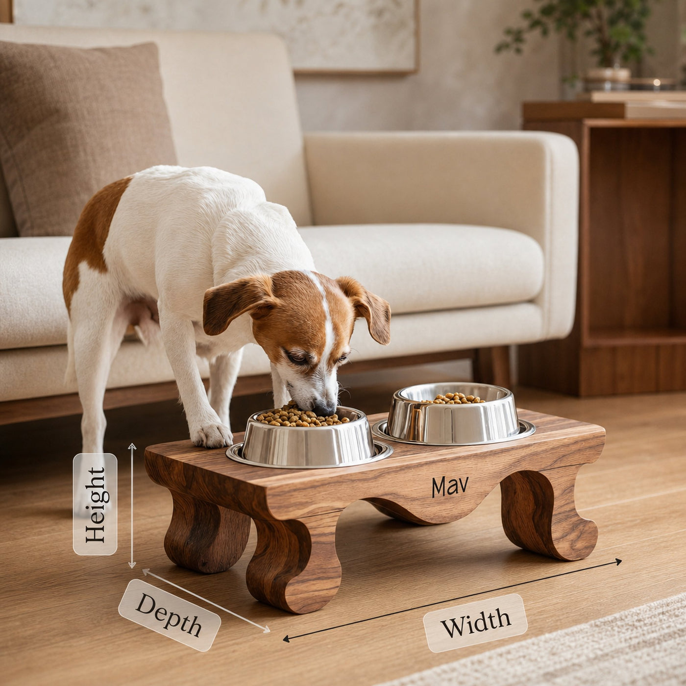 Handcrafted Feeding Stand For Dog Kitchen Corner - product view 6