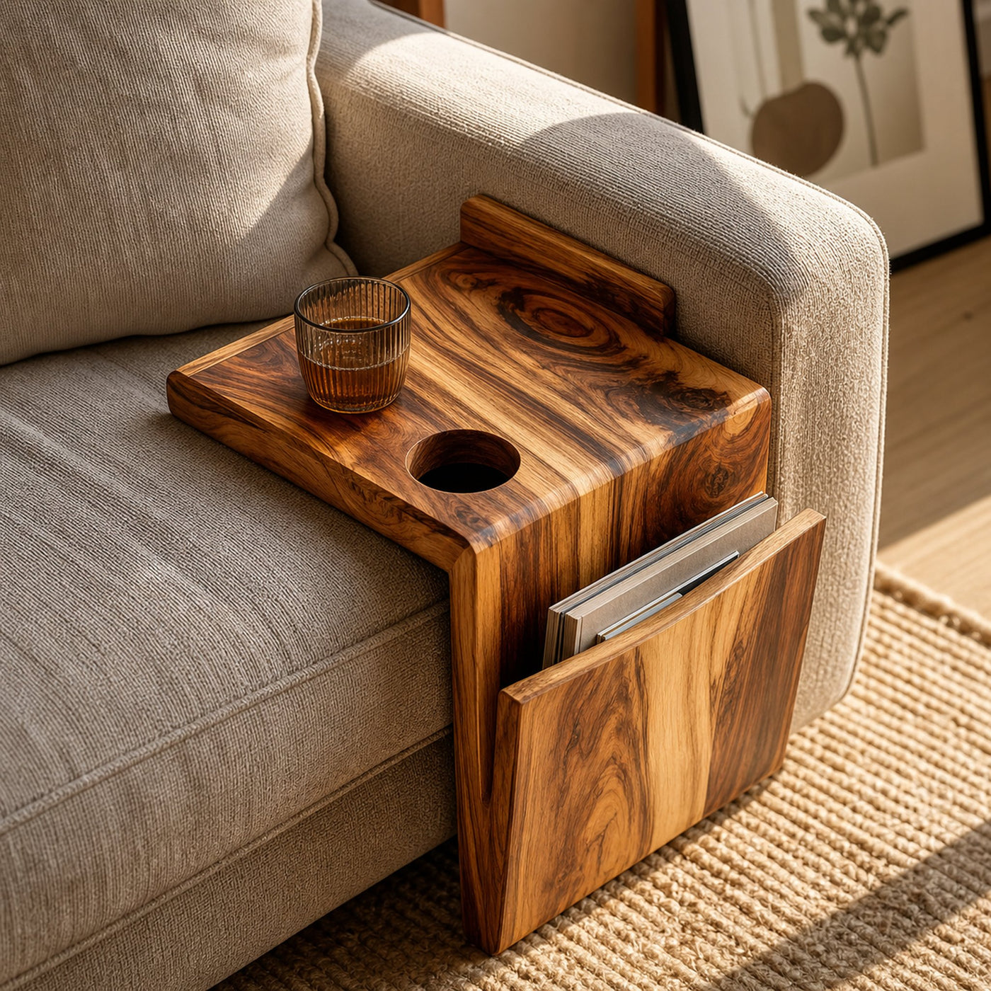 Handcrafted Live Edge Armrest For Furniture Decor - product view 6