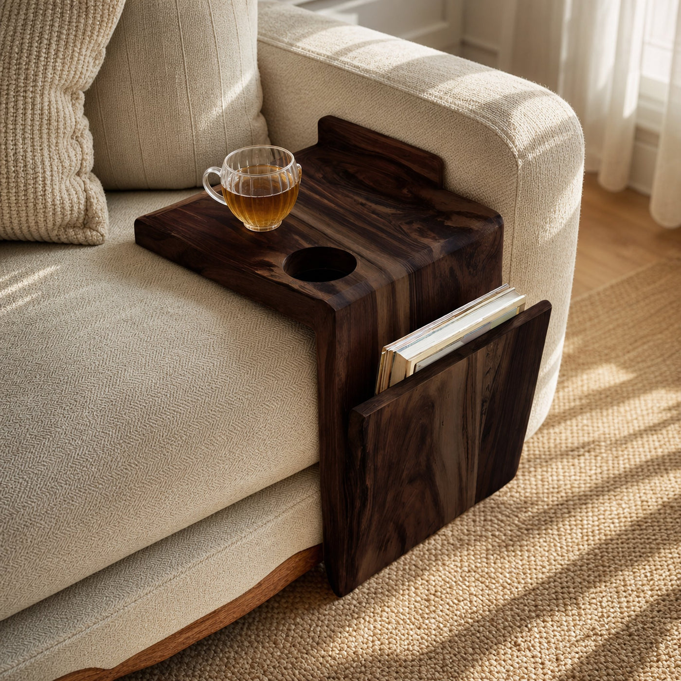 Handcrafted Live Edge Armrest For Furniture Decor - product view 7