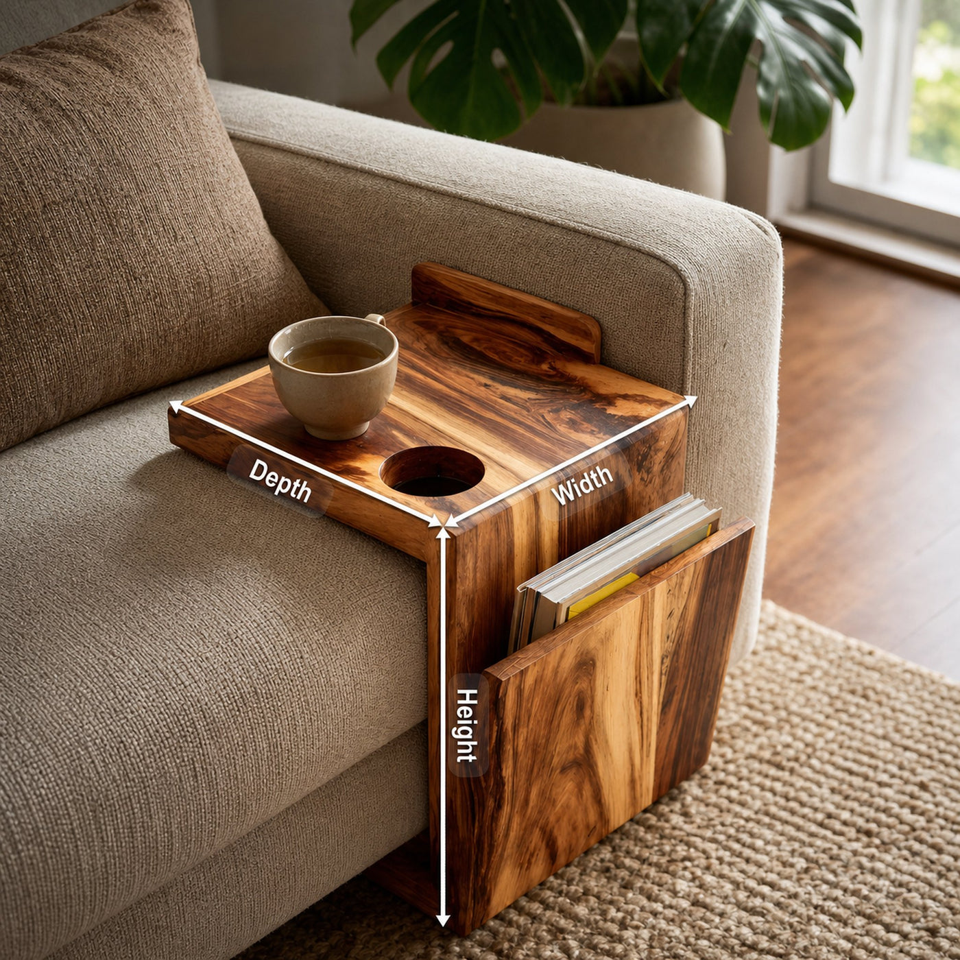 Handcrafted Live Edge Armrest For Furniture Decor - product view 8