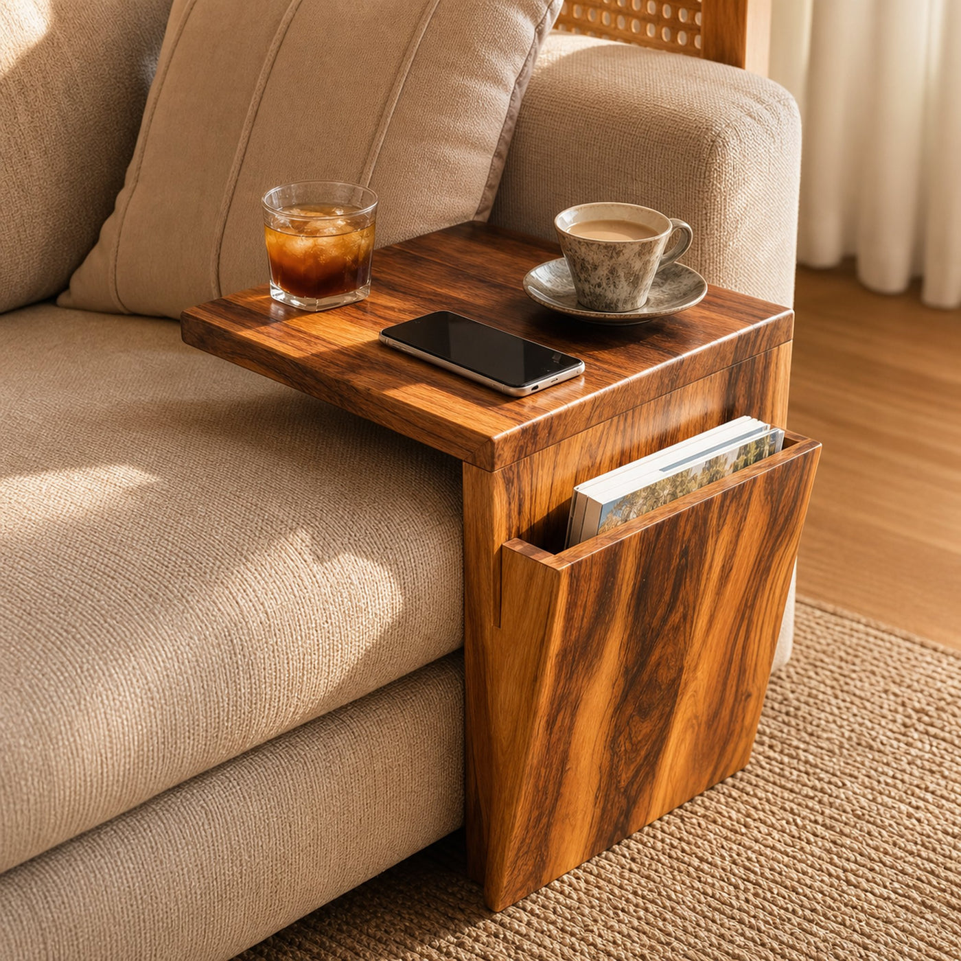 Handcrafted Live Edge Armrest For Unique Sofa Style - product view 6