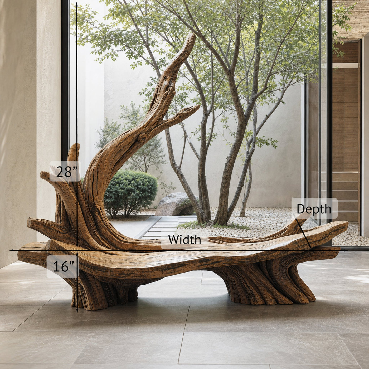Handcrafted Live Edge Bench For Artistic Patio Designs - product view 6