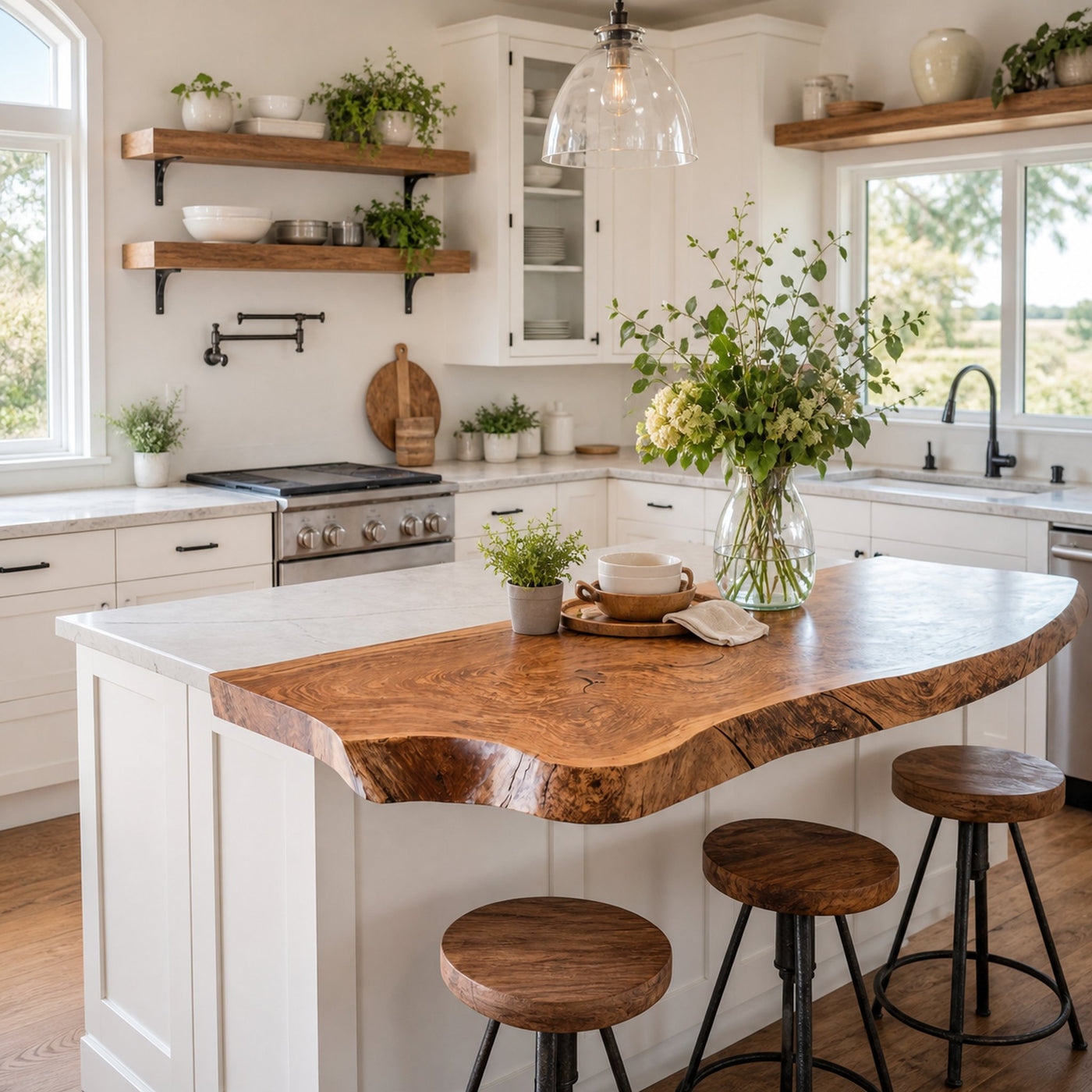 Handcrafted Live Edge Countertop Custom Kitchen Surfaces