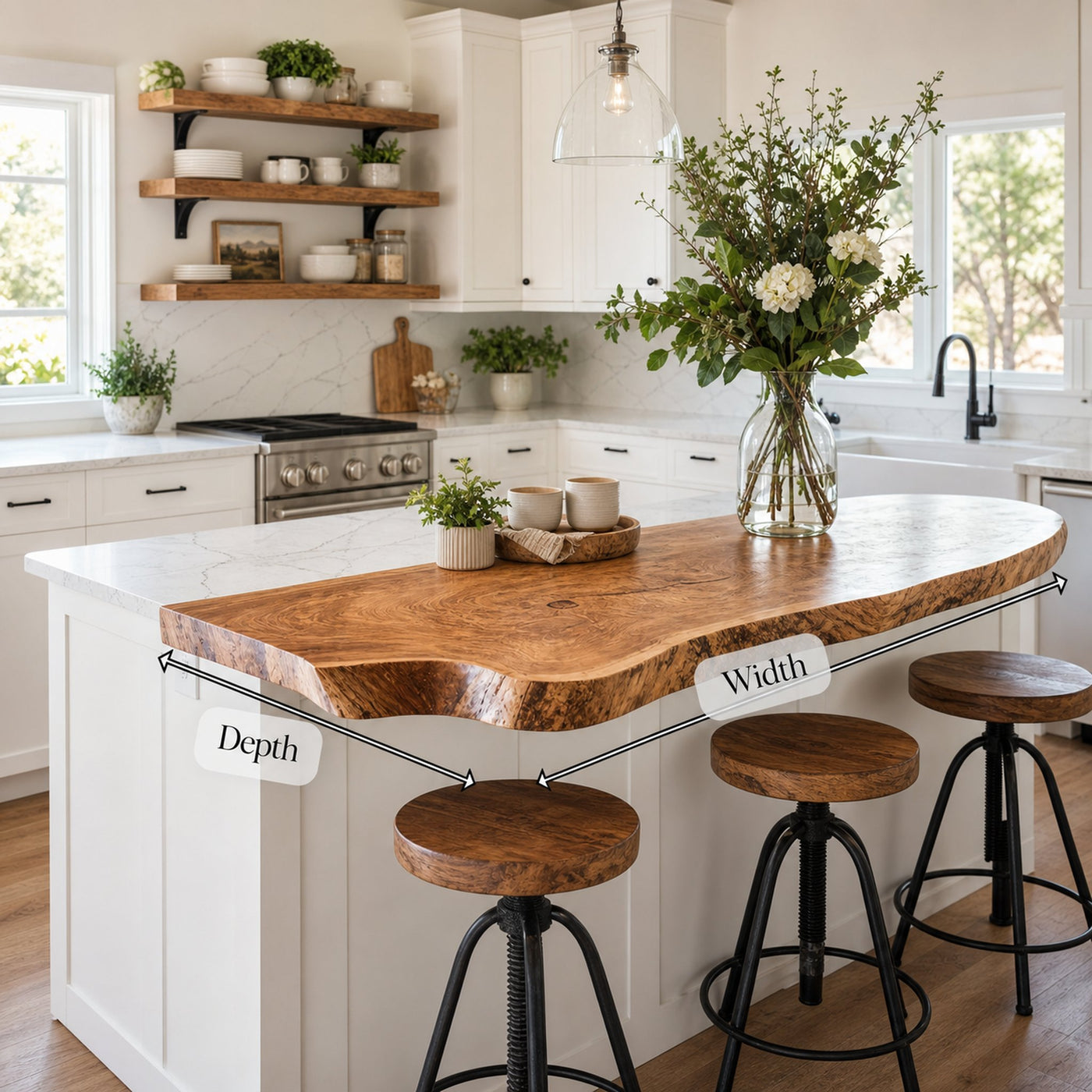 Handcrafted Live Edge Countertop Custom Kitchen Surfaces - product view 7