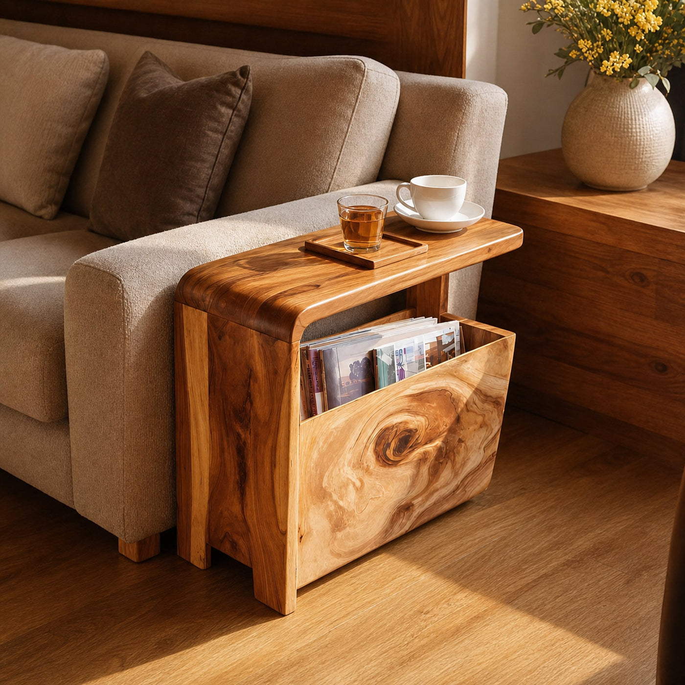 Handcrafted Live Edge Side Table For Elegant Furniture