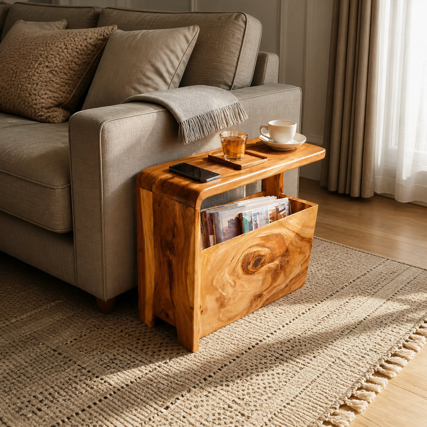 Handcrafted Live Edge Side Table For Elegant Furniture - product view 6