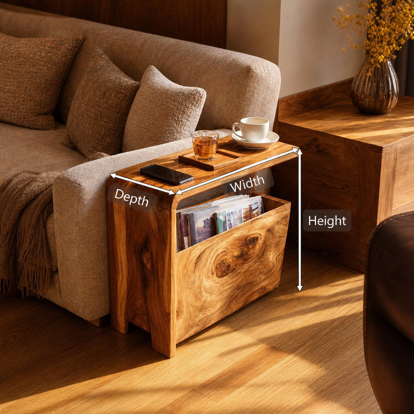 Handcrafted Live Edge Side Table For Elegant Furniture - product view 8