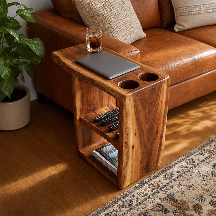 Handcrafted Live Edge Side Table For Furniture Design