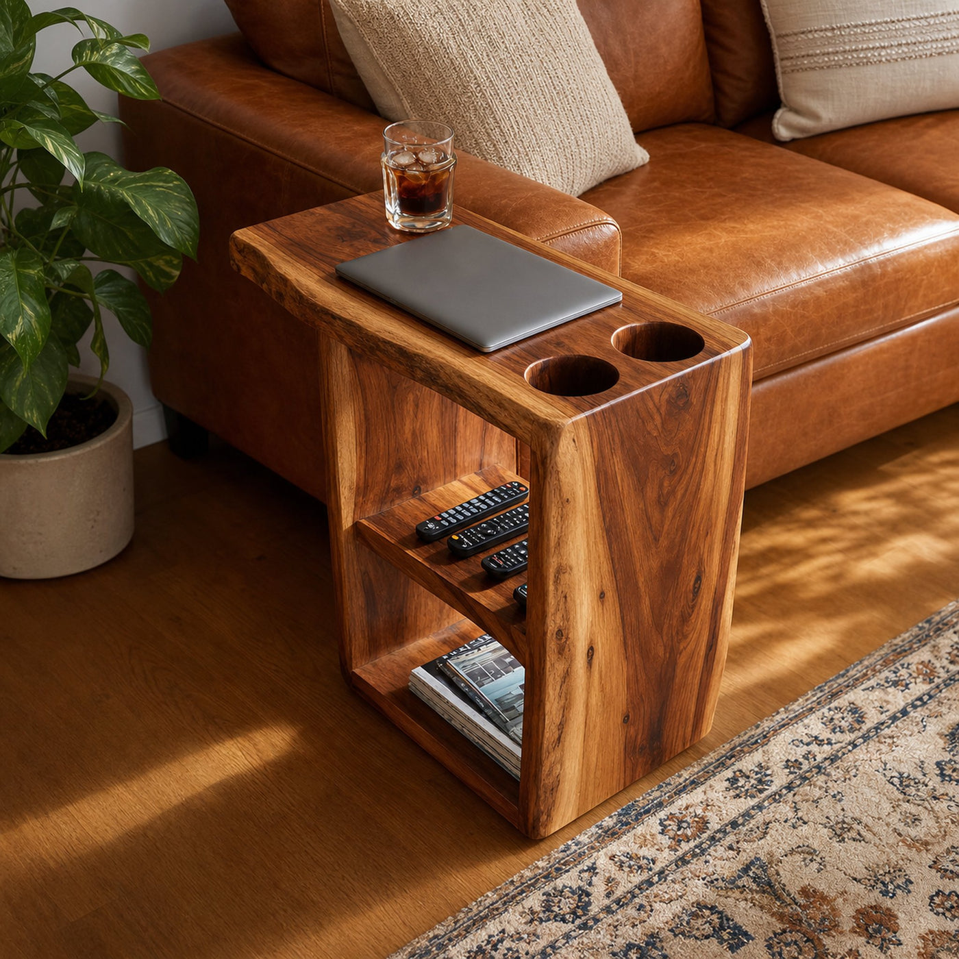 Handcrafted Live Edge Side Table For Furniture Design