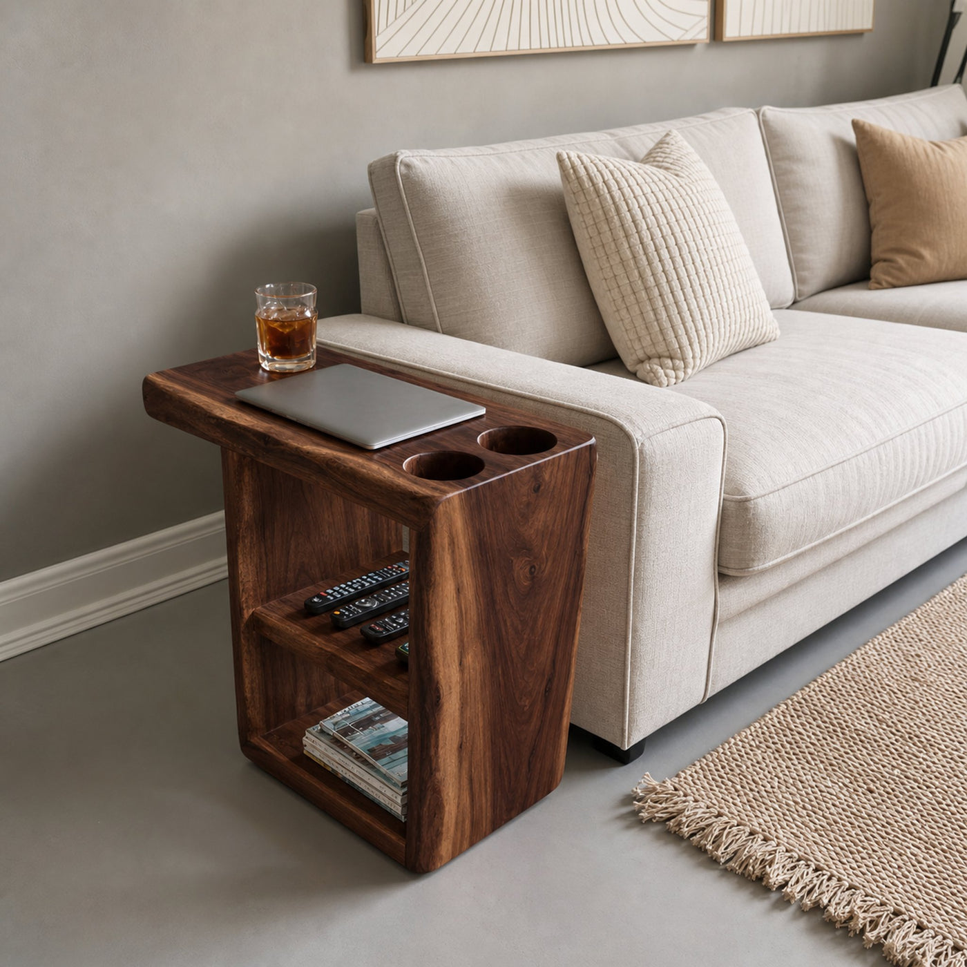 Handcrafted Live Edge Side Table For Furniture Design - product view 7